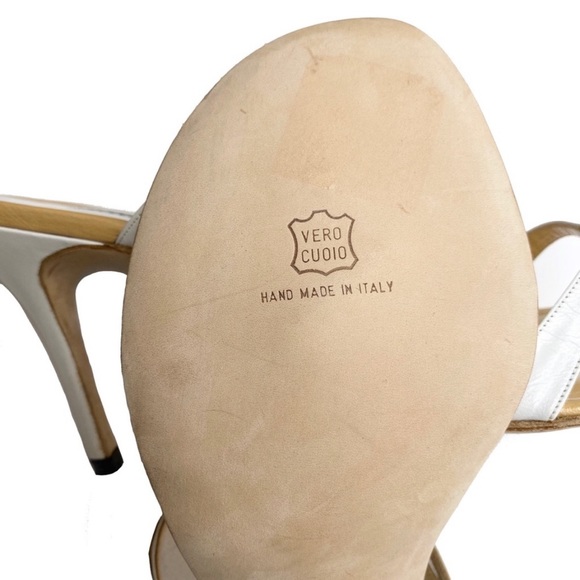 new in box Manolo Blahnik 𖦹 Nancho Strappy Kitten Heels 𖦹 White Leather 𖦹 8M - Picture 14 of 17